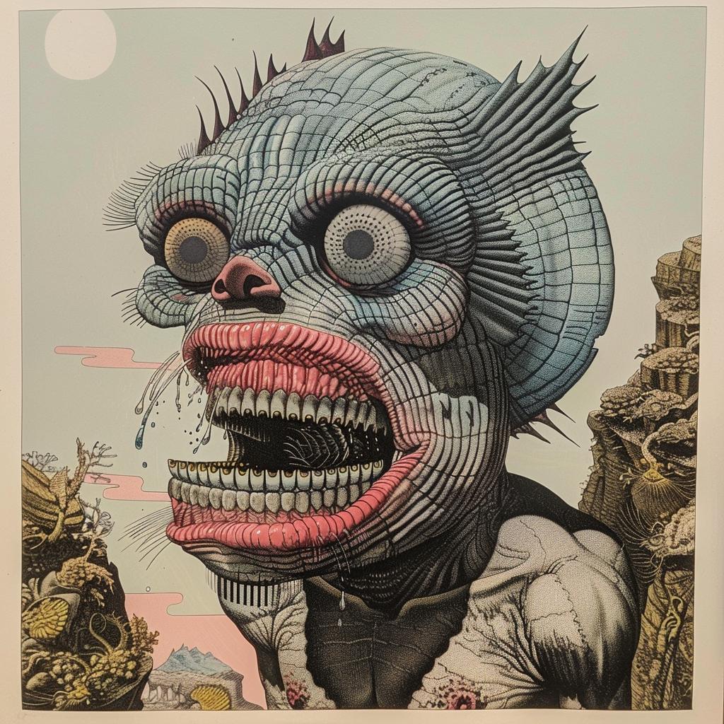 painting  monster  horror  weird  creepy  abstract  face  teeth  1917  dark 947434