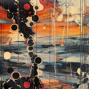 painting  black  orange  dots  colorful  abstract  visual  artistic  pattern  texture 1075867