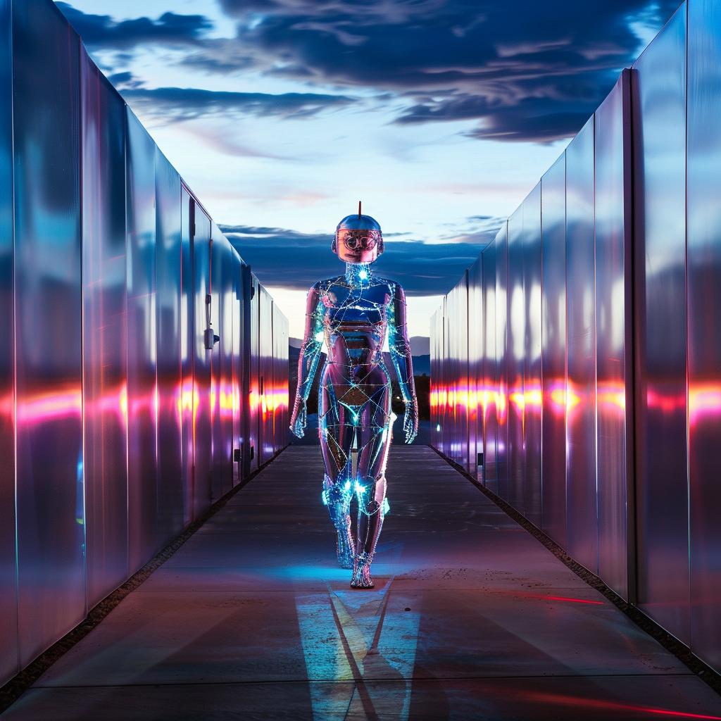 lifestyle  photo  surreal  futuristic  cyborg  hallway  unusual  glow  lighting  person 1027069