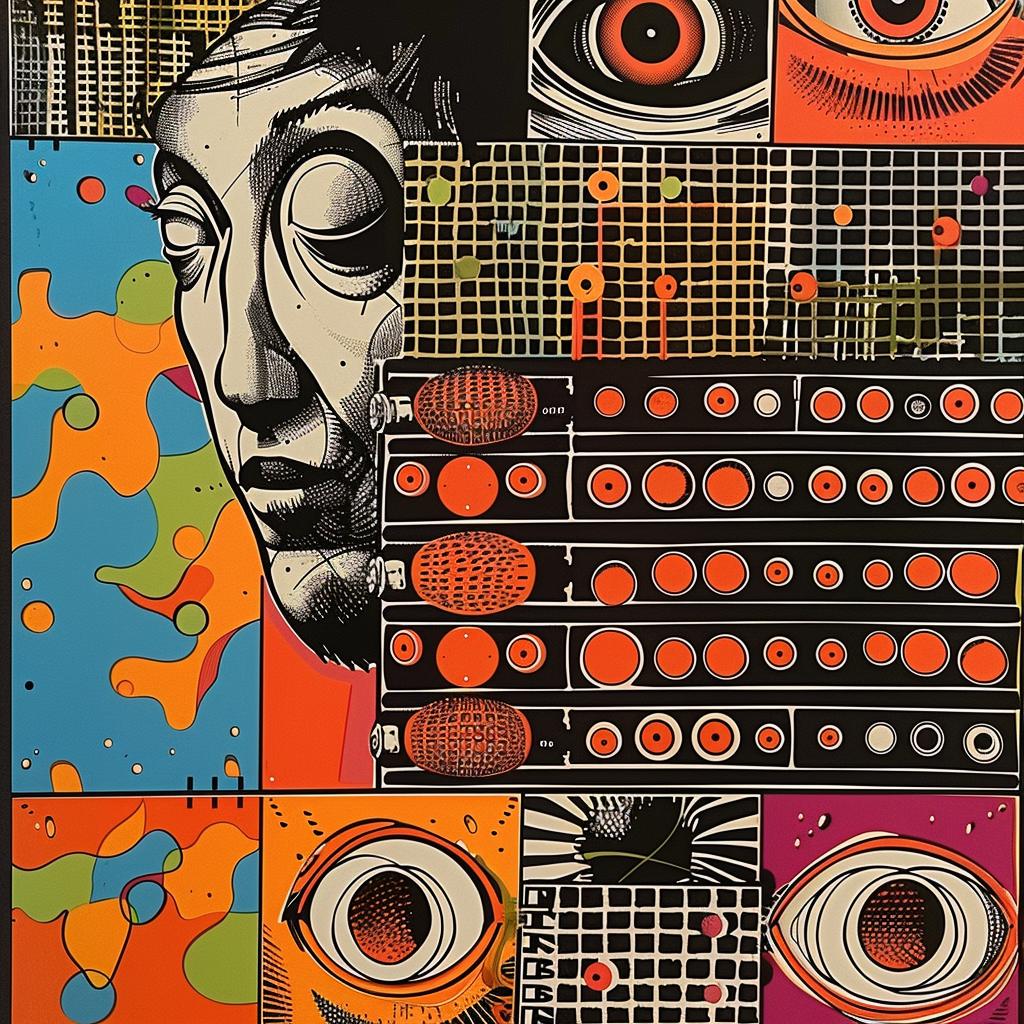 chromolithography  abstract  impressionism  collage  painting  man  face  eyes  graphic  design 950502
