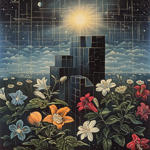 flowers  tower  sky  abstract  chromolithography  vintage  bright  art  nature  dreamlike 1040997