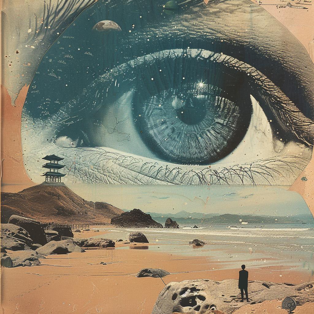 album  art  collage  eye  beach  surrealism  graphic  design  vintage  stylistic 1026665