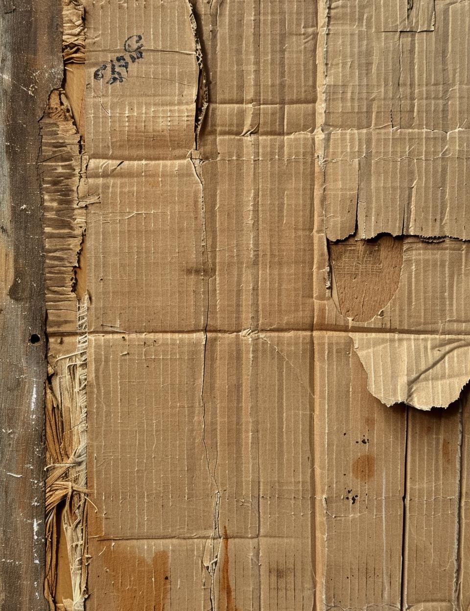 corrugated  cardboard  hole  textured  damage  details  aged  abstract  medium  surface 962239
