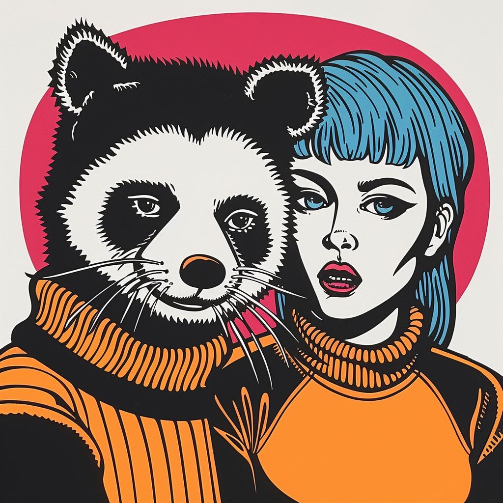 pop  art  illustration  girl  panda  style  colorful  cartoon  whimsical  playful 966942