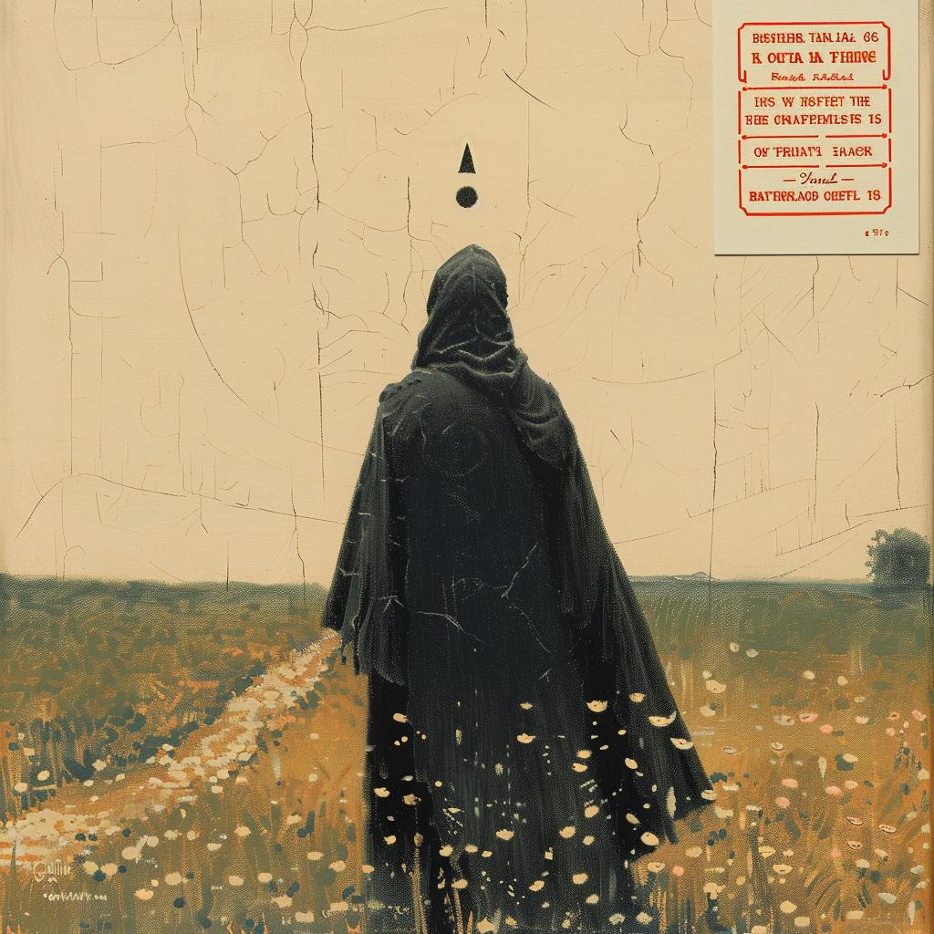 naturalistic  spiritual  terror  occult  palette-knife  painting  landscape  person  field  Quint 975961