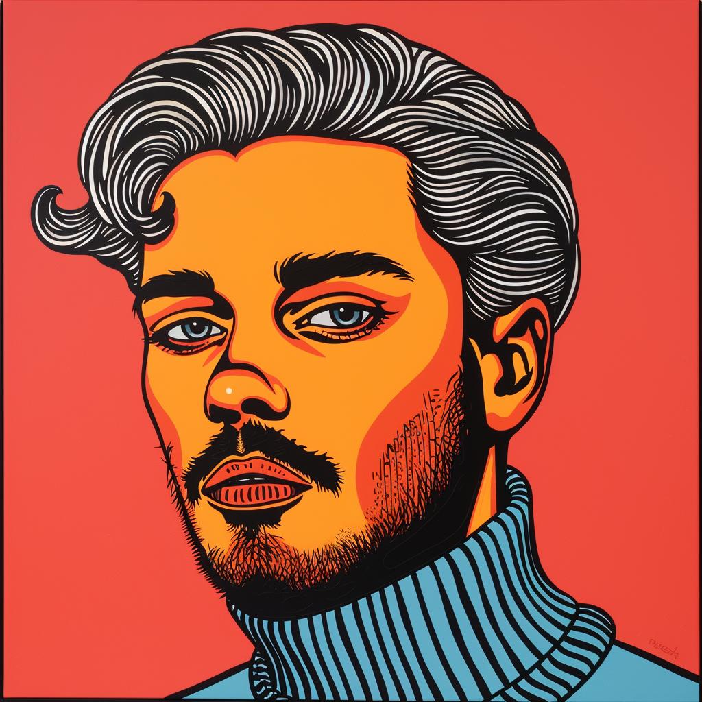 portrait  popart  man  beard  painting  style  contemporary  expression  character  color 972807