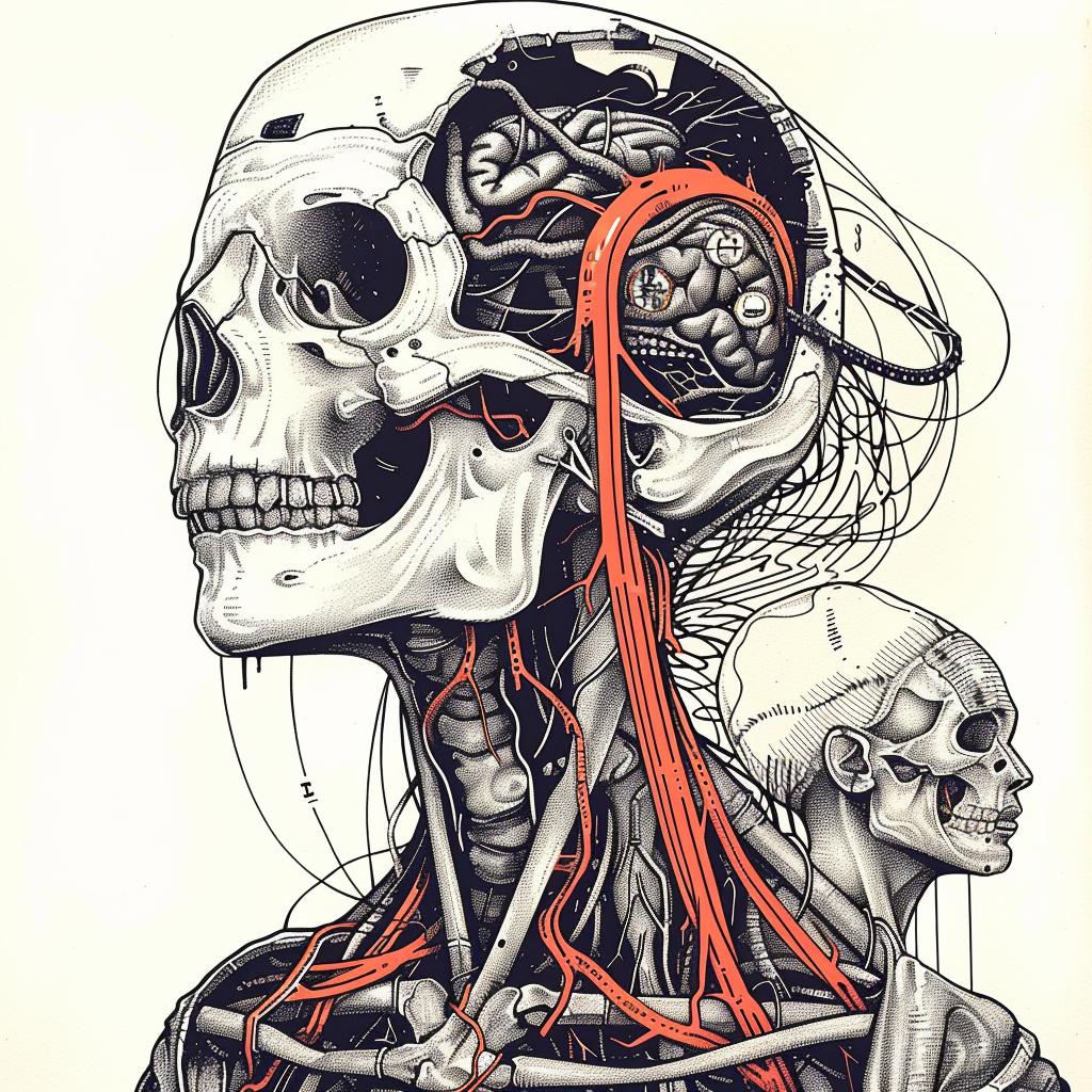 surreal  pandas  ominous  occult  skeleton  brain  organs  drawing  SimonStalenhag  adolphGottlieb 939402