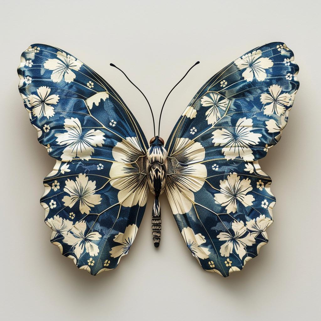 butterfly  indigo  flowers  white  pattern  photo  studio  artistic  design  paper 1029248
