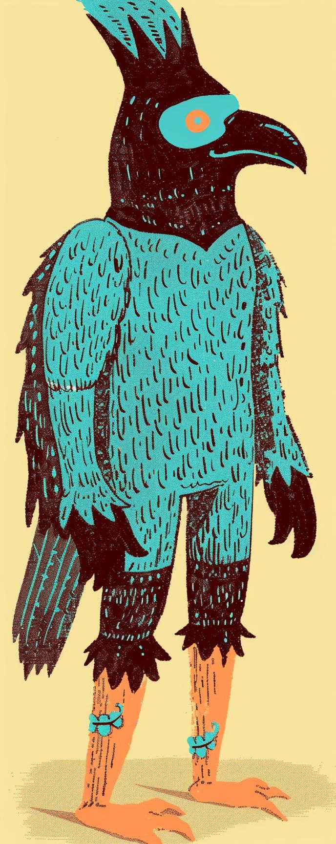 monster  cartoon  blue  Kachina  imaginative  creature  whimsical  art  unique  design 941035