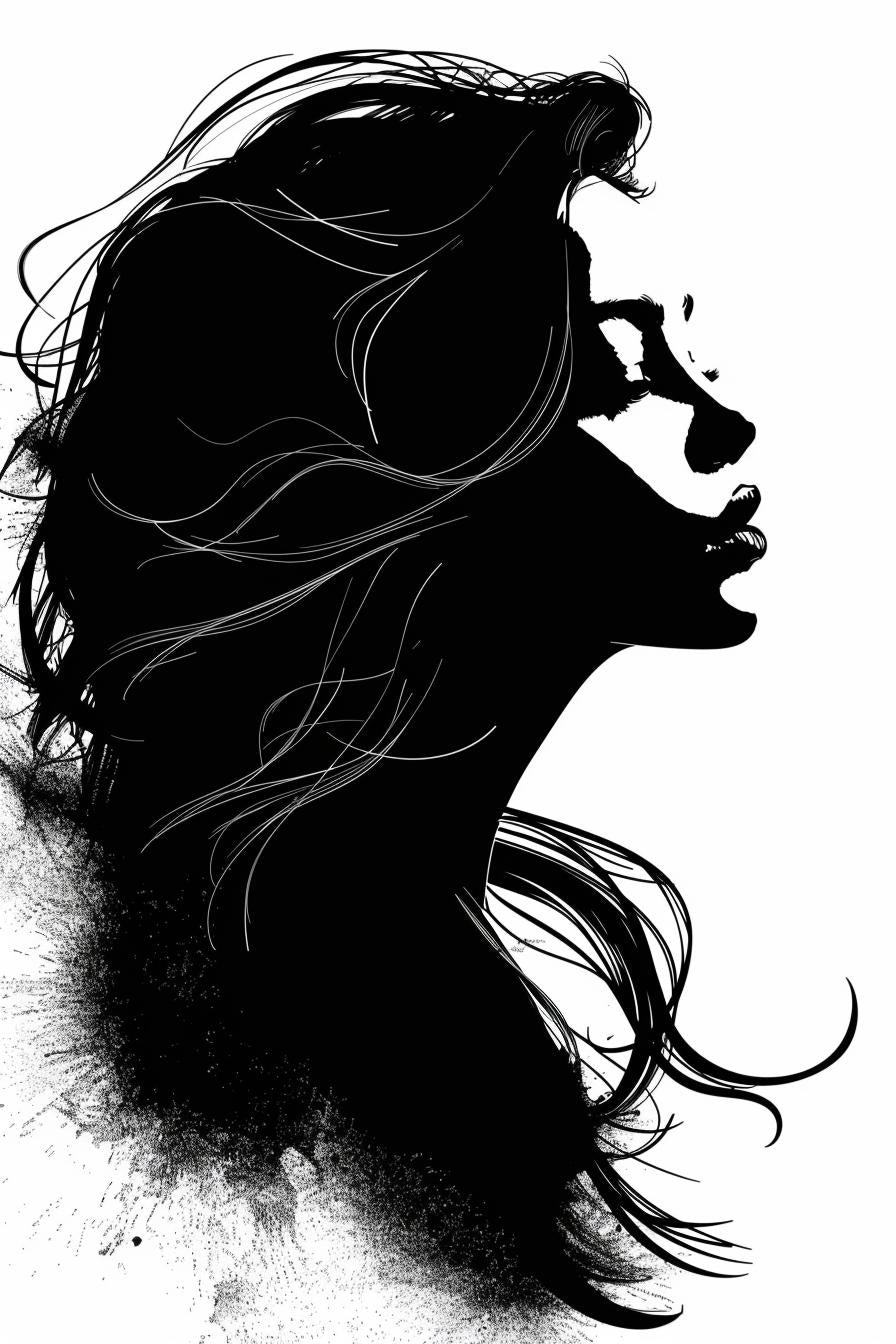 silhouette  woman  face  long  hair  vector  white  background  SVG  profile 954390