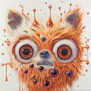 DADA  surreal  creature  dog  painting  blood  eyes  dripping  airbrush  white 1073014