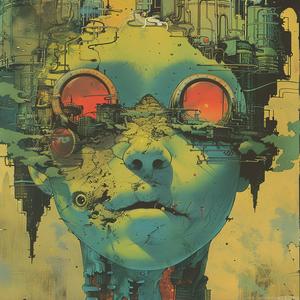 woman  goggles  city  background  painting  stylized  urban  artistic  modern  dynamic 1073162