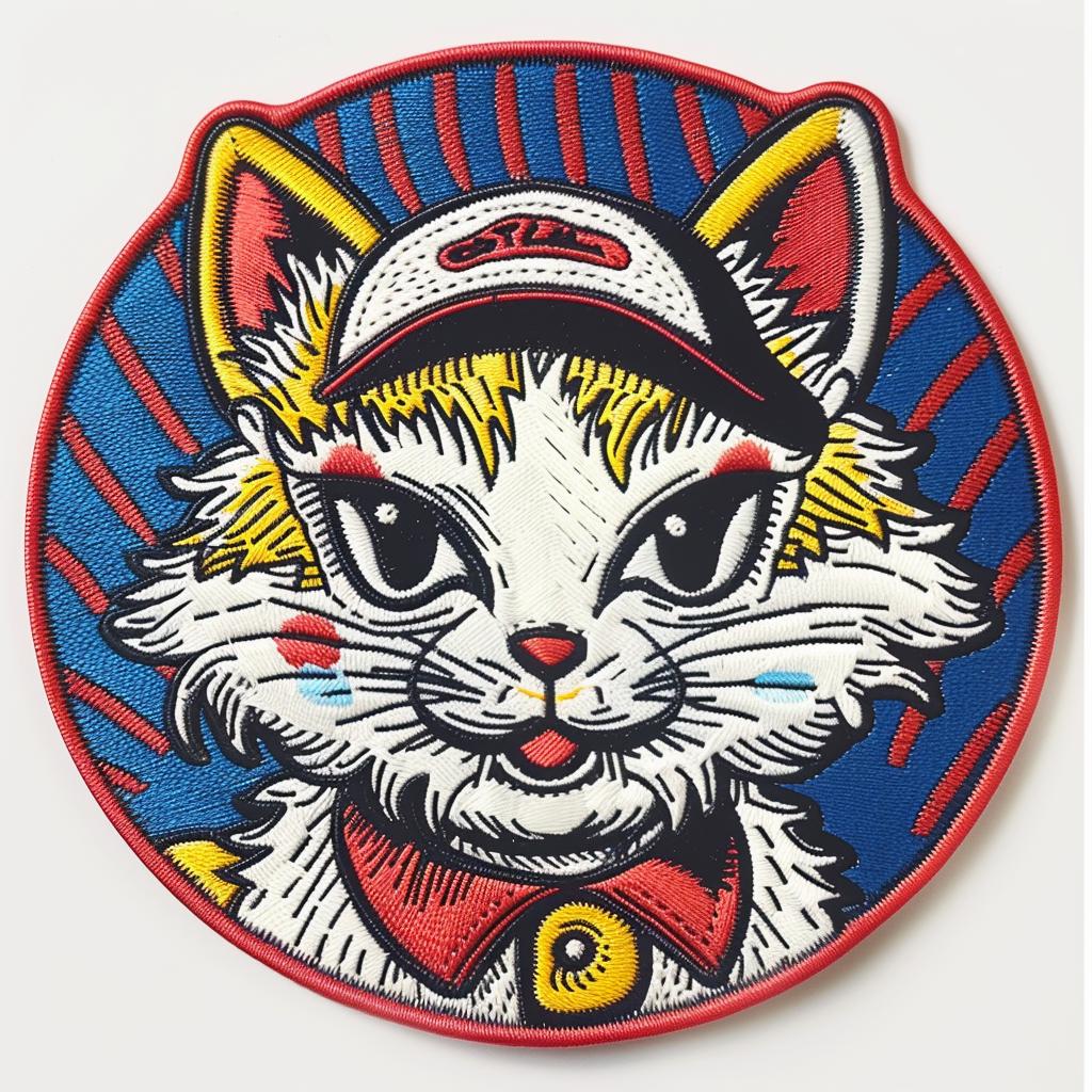 patch  streetwear  anthropomorphic  cat  baseball  cap  chenille  streetculture  minimalistic  cool 961362
