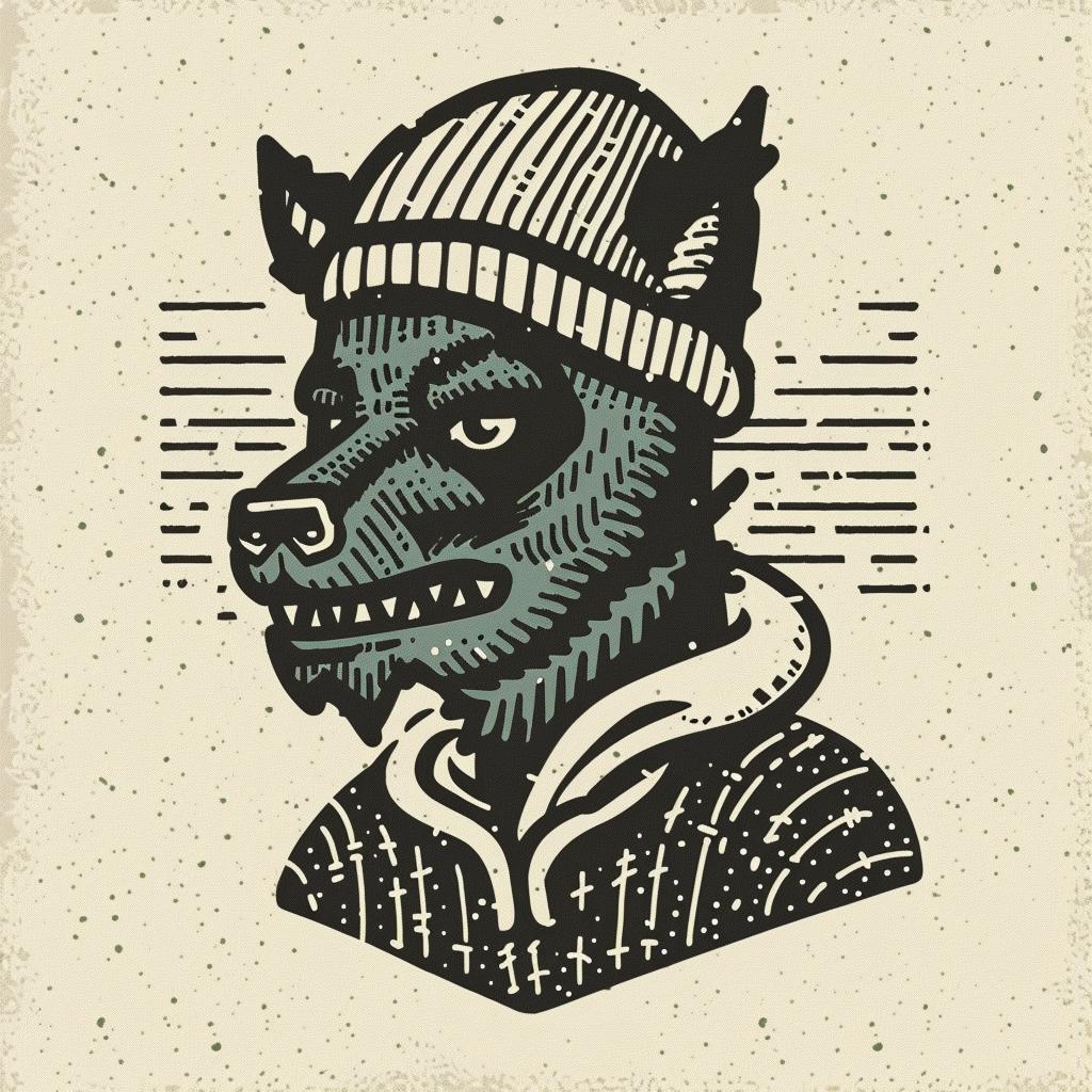 animal  aggressive  streetwise  hat  sweater  minimal  culture  wolf  urban  character 958997