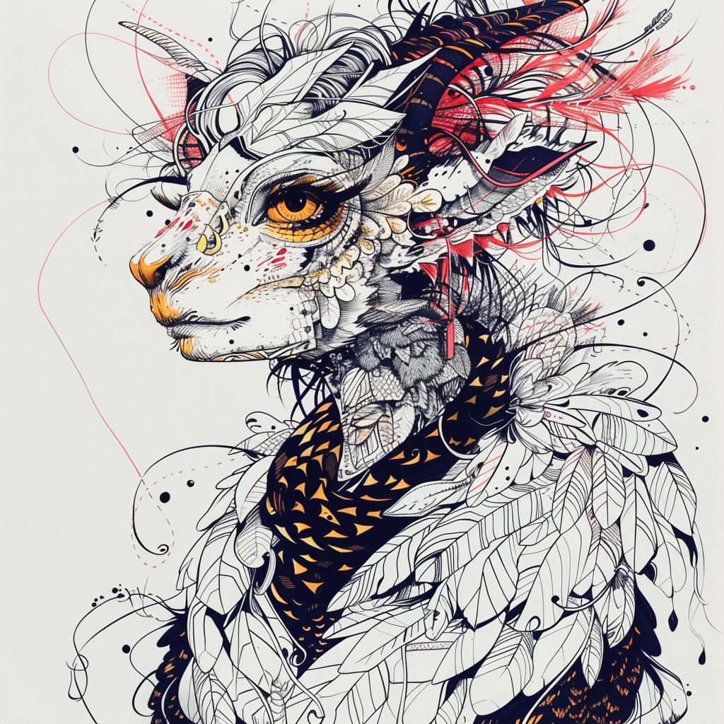 mythical  creature  hybrid  birds  fantasy  drawing  unique  floral  fantastical  whimsical 952515