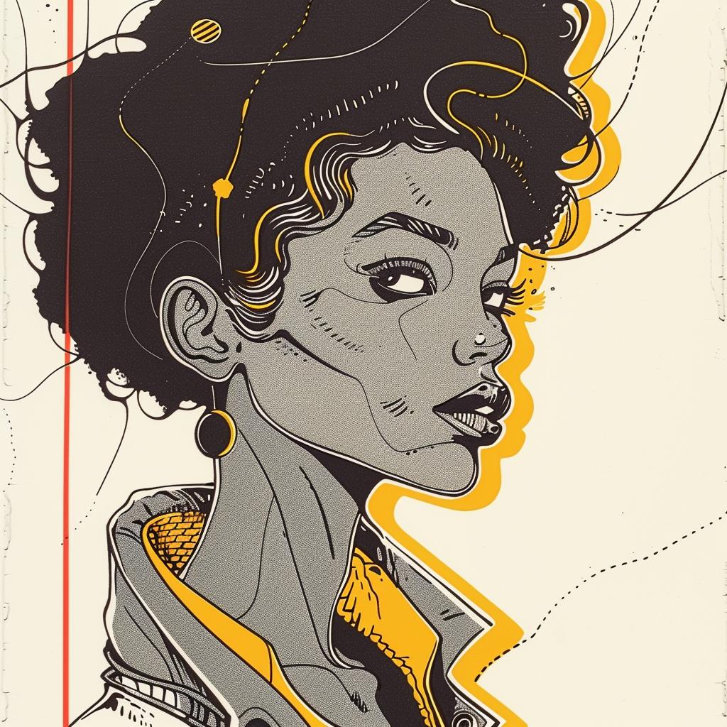 Pop  Art  African-American  model  digital  art  drawing  Norman  Rockwell  vibrant 938417