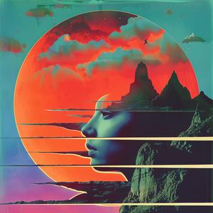 surreal  canvas  moon  stars  Risograph  Symbolist  hyper-realistic  colorful  creative  abstract 1079738