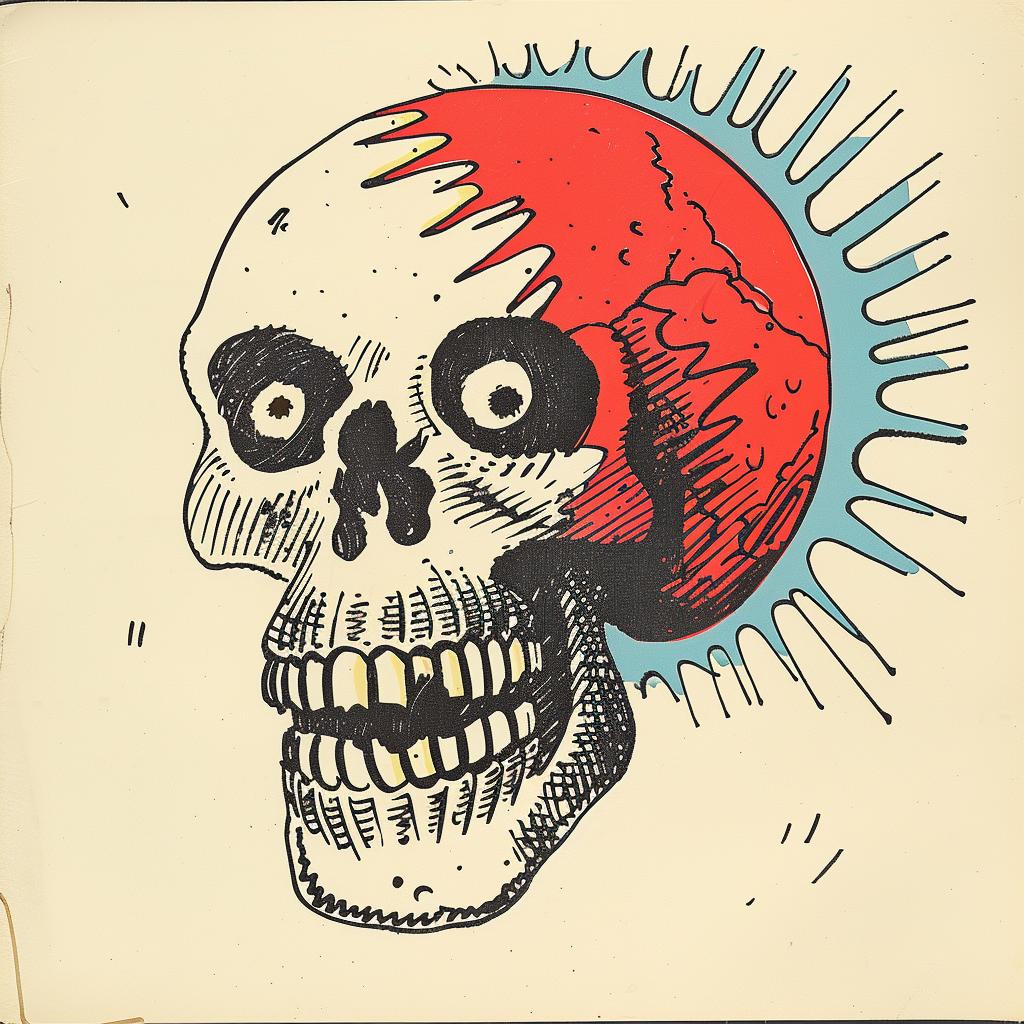 skull  tattoo  Jack  Kirby  1950s  comic  illustration  vintage  art  sun 919769
