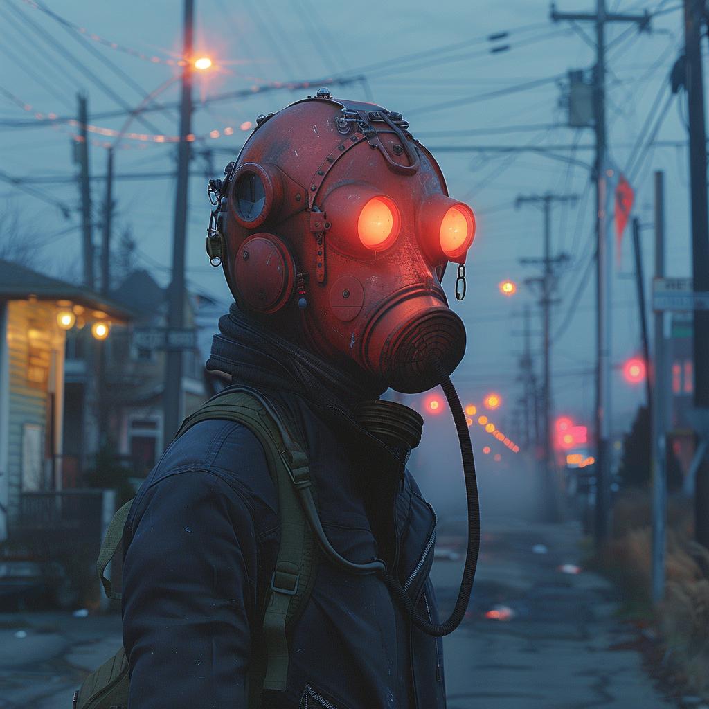 double  exposure  lifestyle  gasmask  FAUVISM  surreal  urban  glow  natural  man 1030242