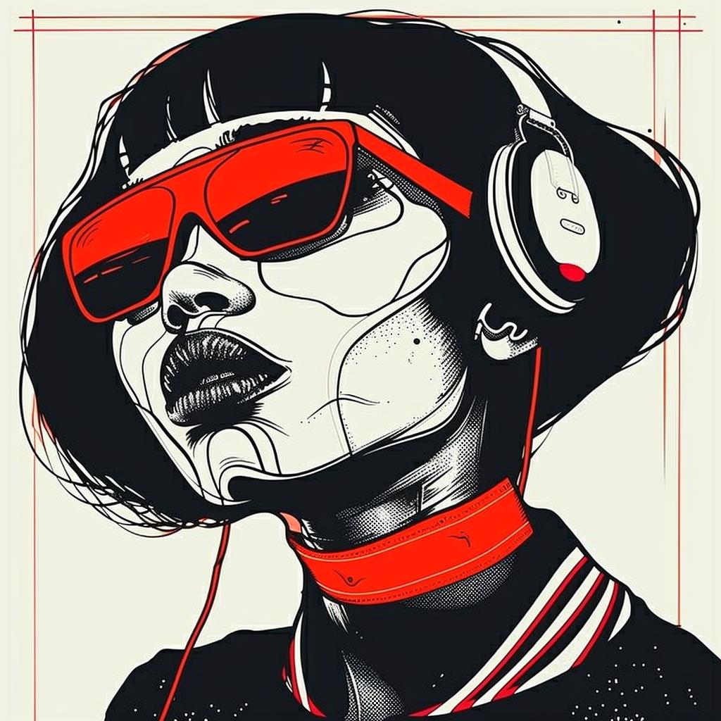 popart  Kerry  Washington  headphones  sunglasses  modern  illustration  vibrant  portrait  fashion 938795