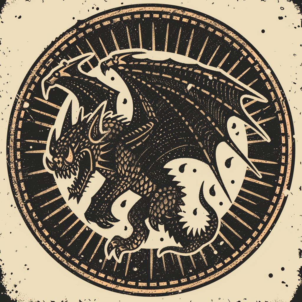 black  white  dragon  circle  illustration  art  McFarlane  heraldry  dark  occult 931992