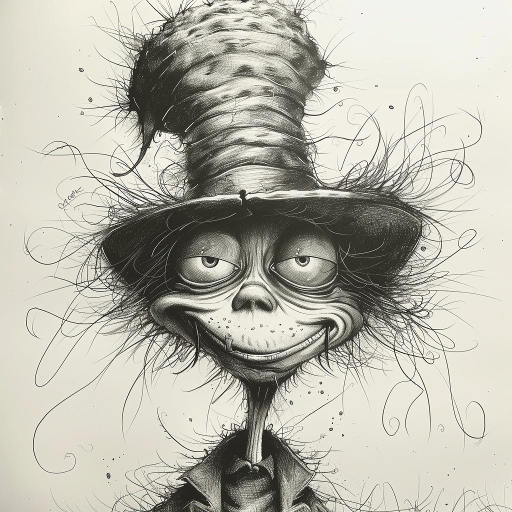 man  top  hat  DrSeuss  illustration  whimsical  playful  figurative  colorful  character 960845
