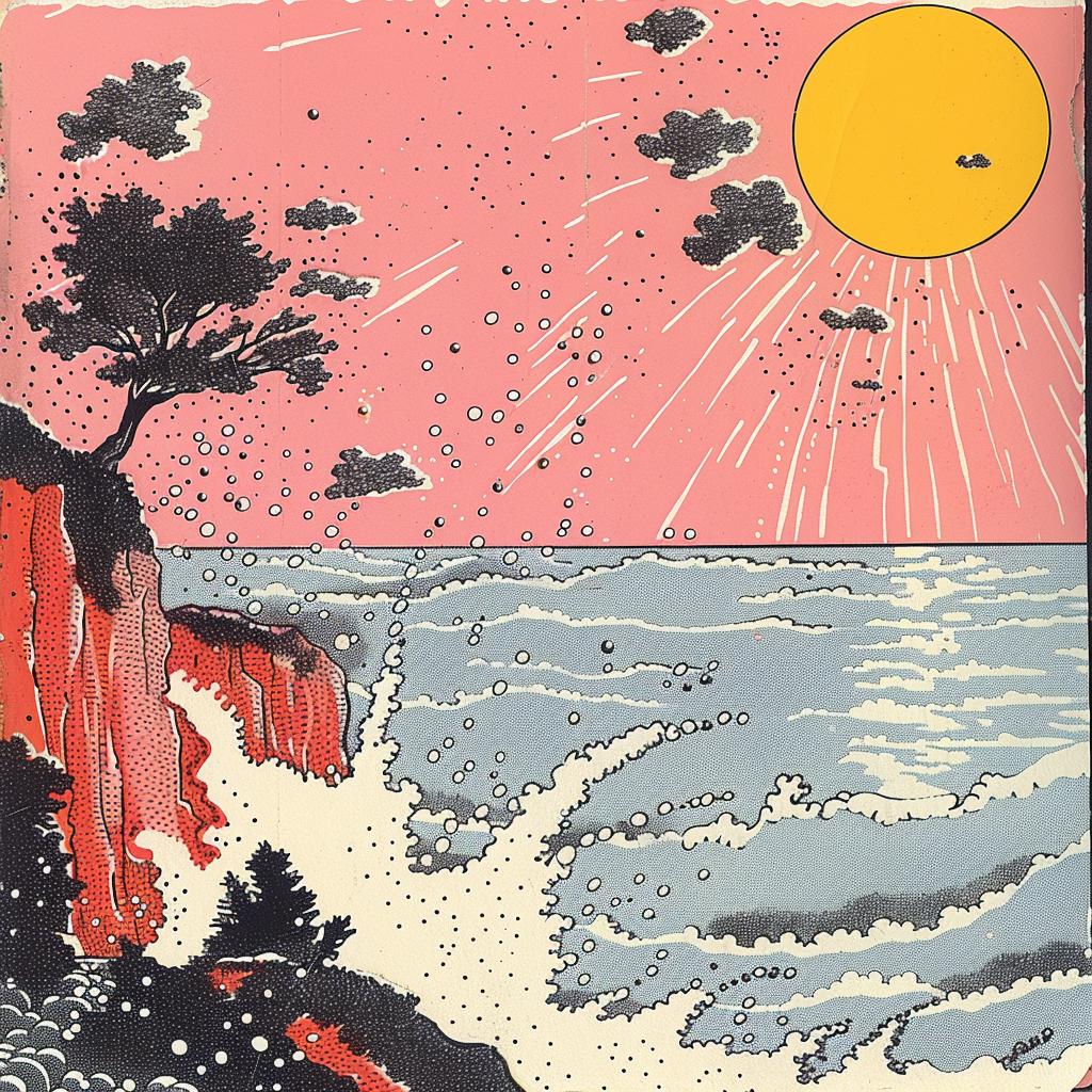 SYNTHWAVE  album  cover  Ukiyo-e  surreal  flowerpunk  chaos  Risograph  Symbolist  hyper-realistic 916807