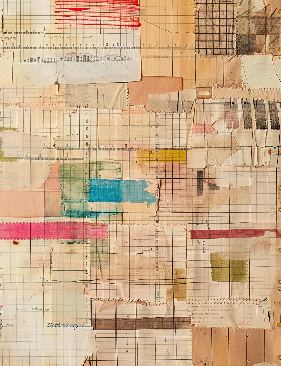 vintage  ledger  collage  old  papers  fabric  patterns  marginalia  art  texture 962099