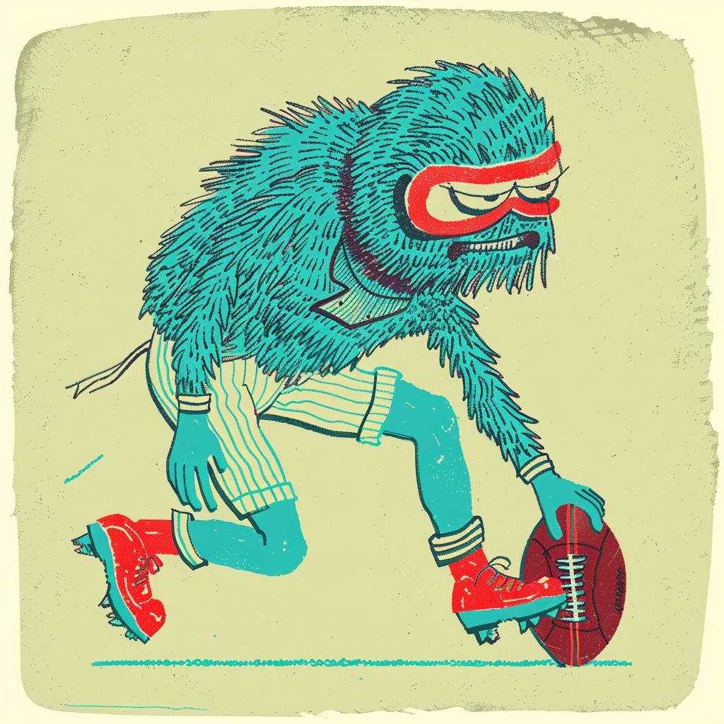 football  player  cartoon  monster  running  helmet  leather  dynamic  uniform  ball 940369