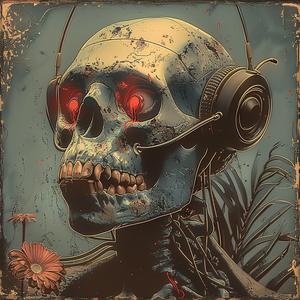 skull  headphones  flower  chromolithography  colorful  art  design  visual  elements  style 1038111