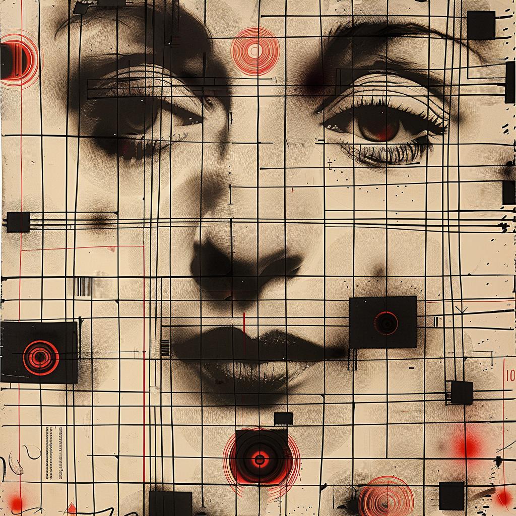 woman  face  red  circles  painting  modern  colorful  art  portrait  abstract 960235