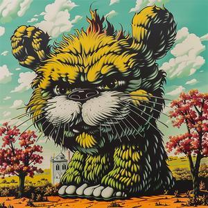 cat  big  head  nose  minimal  chromolithography  Maurice  Sendak  whimsical  art 1037438