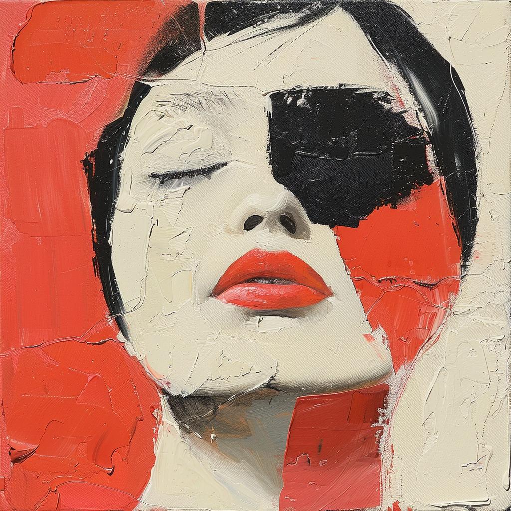 album  cover  painting  woman  imperfect  impasto  palette  knife  red  black 963871