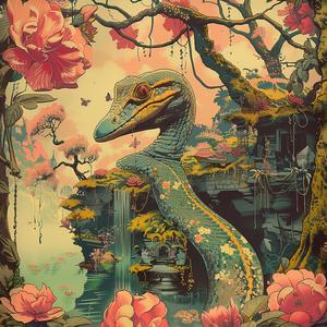 snake  garden  flowers  painting  minimal  chromolithography  black  white  nature  art 1055662