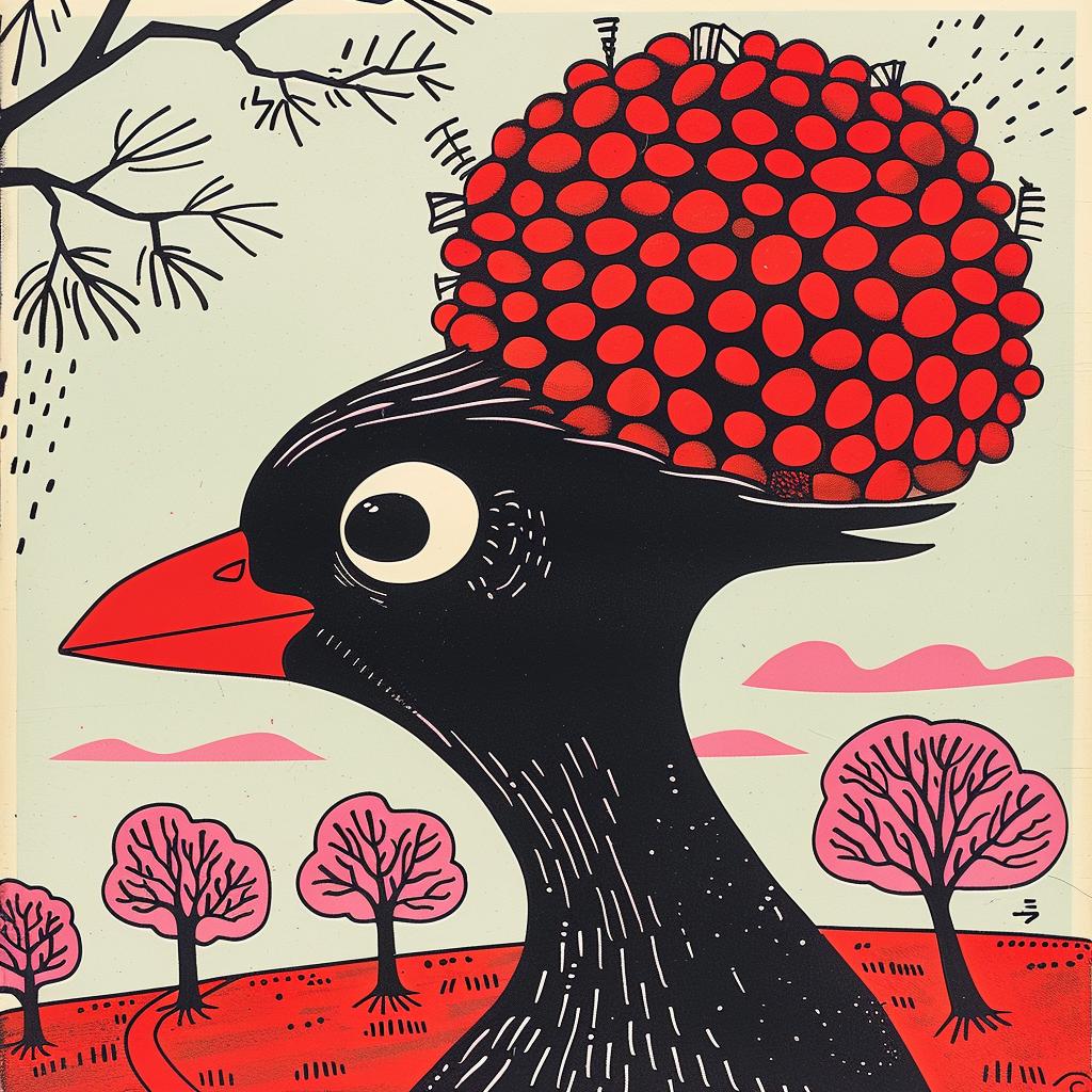 surreal  bird  hat  poster  colorful  whimsy  fantasy  Mark Catesby  illustration  artwork 921803
