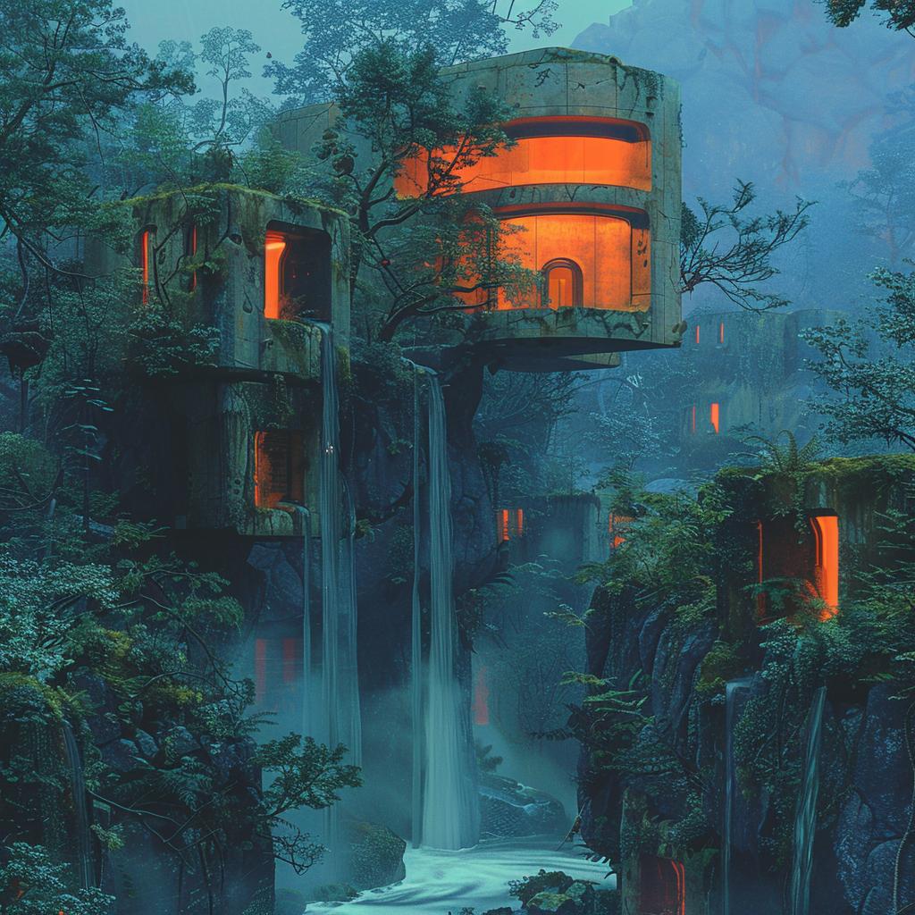 surreal  album  cover  forest  waterfall  technicolor  lighting  artistic  spiritual  creative 974315