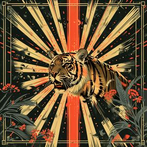 tiger  poster  chromolithography  center  vivid  wildlife  illustration  animal  vibrant  artwork 1058923