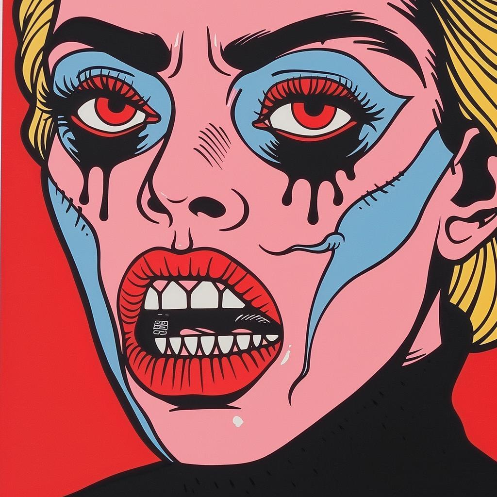 horror  film  poster  woman  red  lips  blue  eyes  dramatic  artwork 1022415