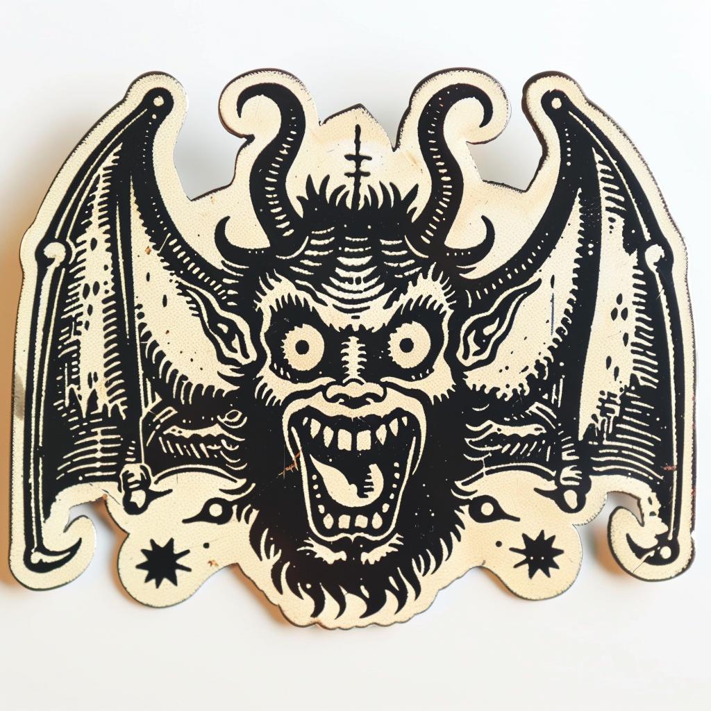 terrifying  monster  badge  dark  occult  spiritual  demon  head  illustration  design 931296