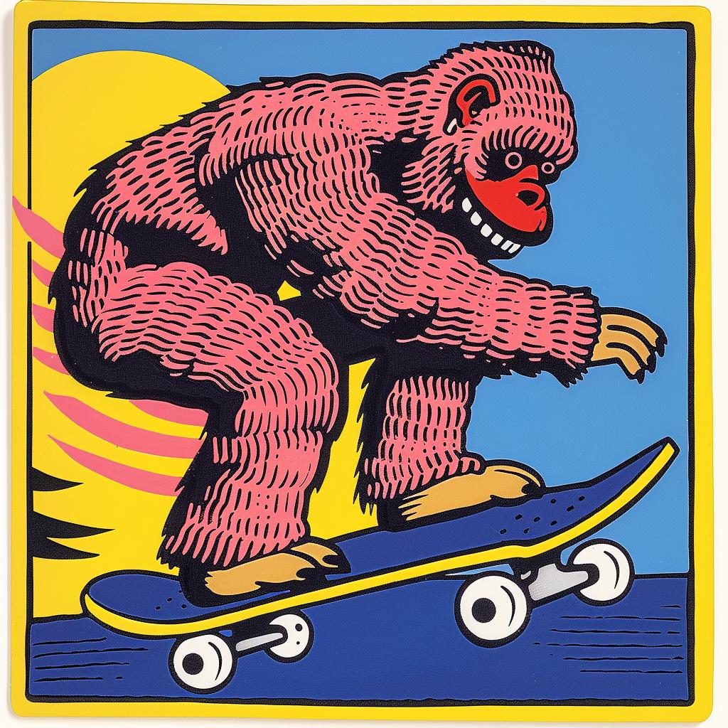 bigfoot  skateboard  kickflip  urban  action  playful  humorous  poster  illustration  fantasy 962735