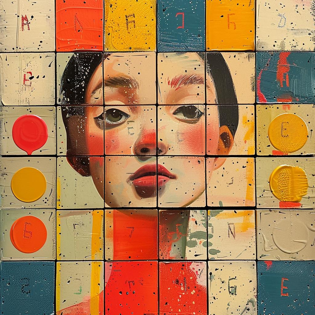 encaustic  paint  Joan  Cornella  woman  face  art  canvas  modern  abstract 1016079