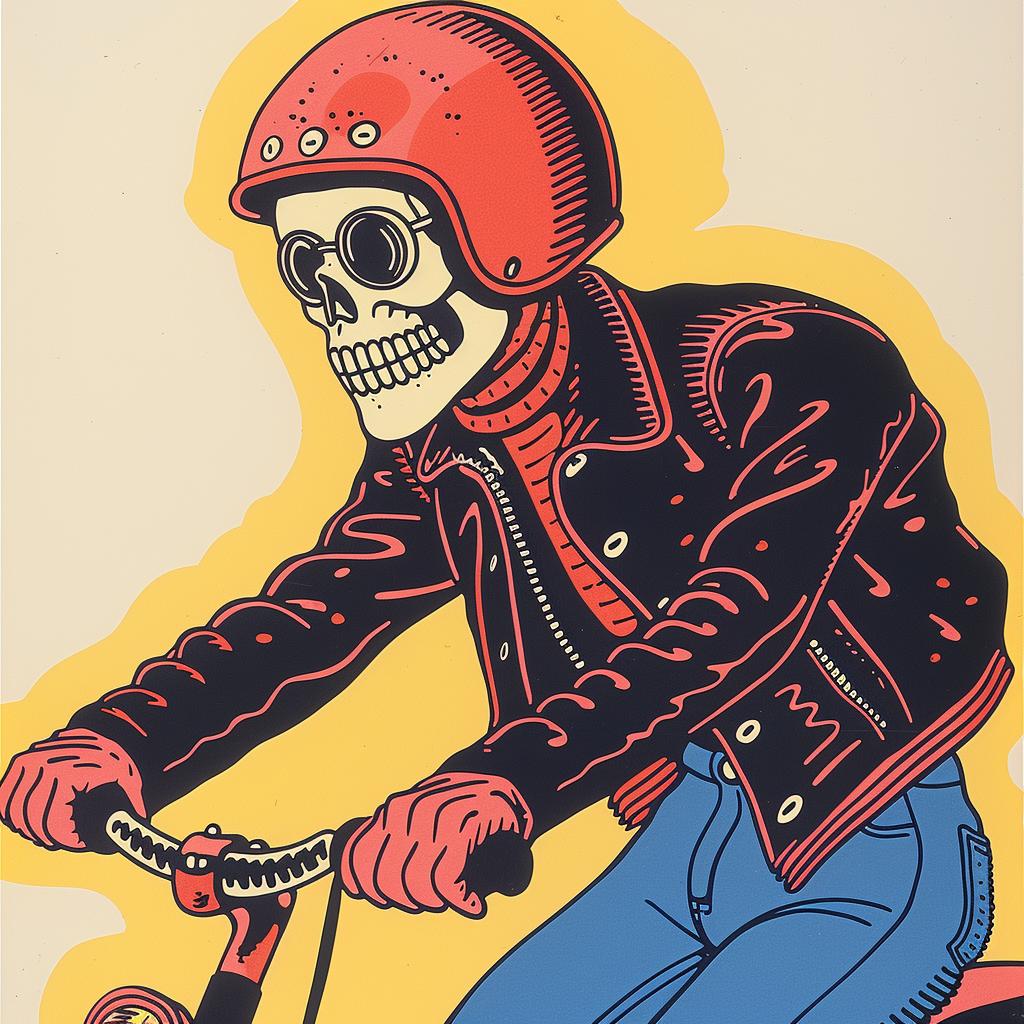 skeleton  bike  surreal  lighting  glow  volumetric  natural  horror  art  poster 962852