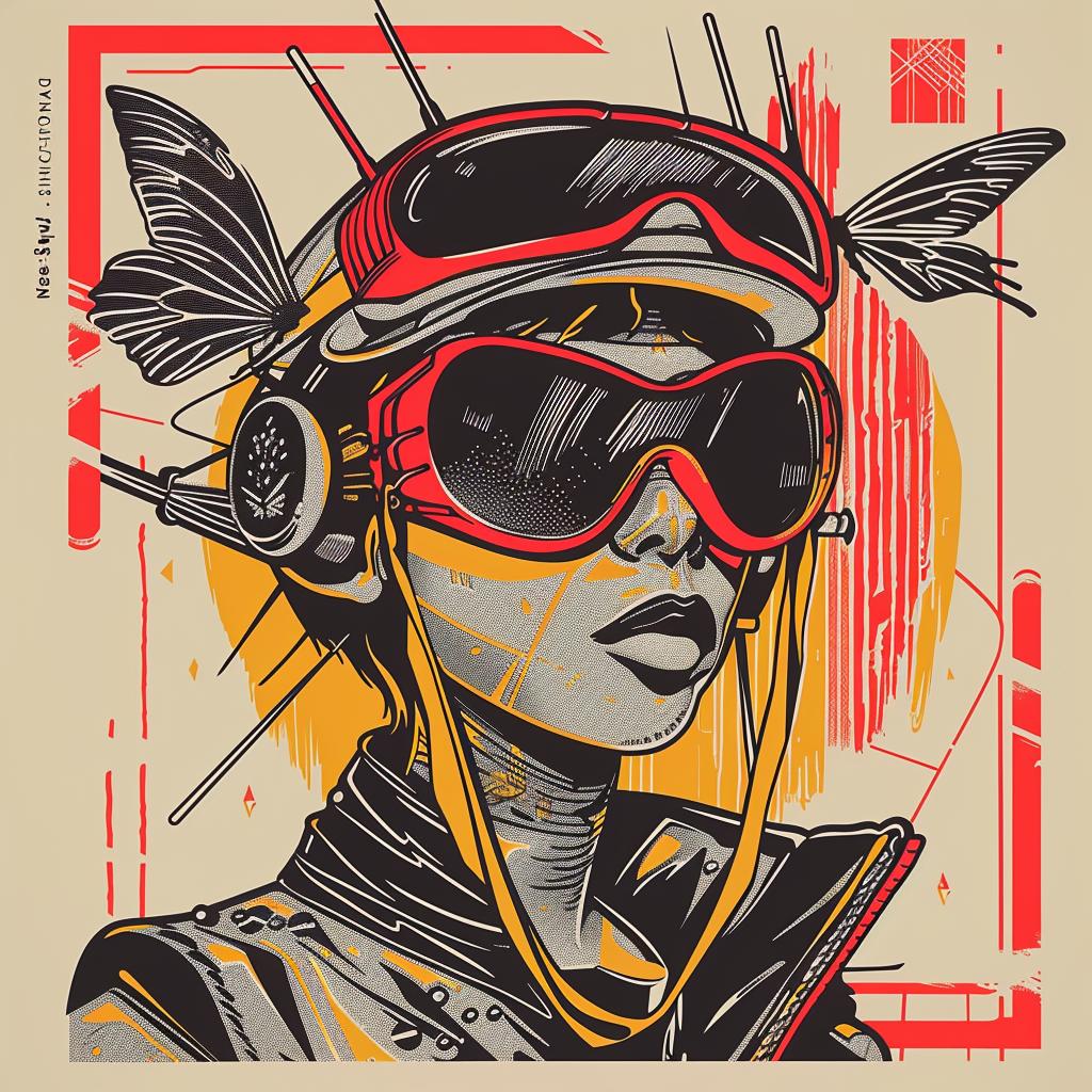 surreal  album  cover  grasshopper  woman  goggles  helmet  digital  art  poster 939480