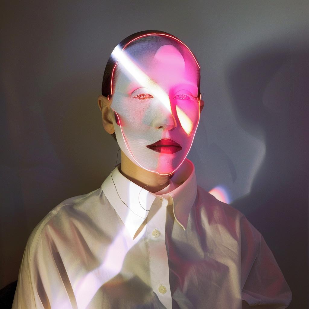 lifestyle  photo  surreal  cyborg  woman  mask  face  glow  lighting  art 1027087