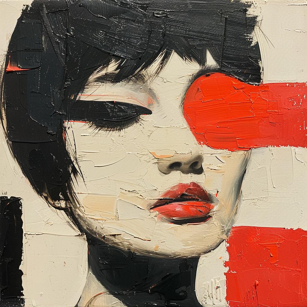 woman  red  eyes  palette  knife  impasto  surreal  portrait  emotion  vibrant 963792