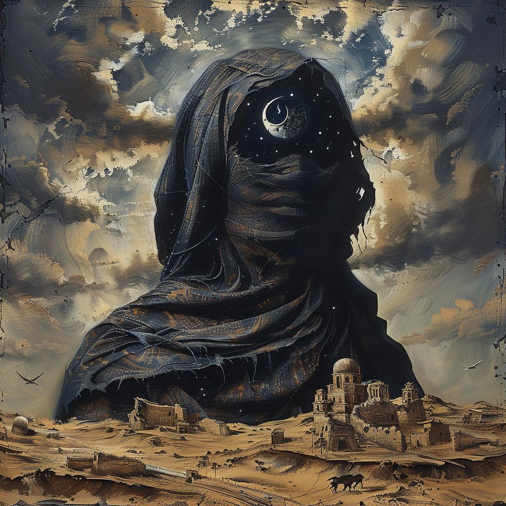 desert  landscape  veil  man  headscarf  mystical  cultural  art  surreal  dramatic 1034955