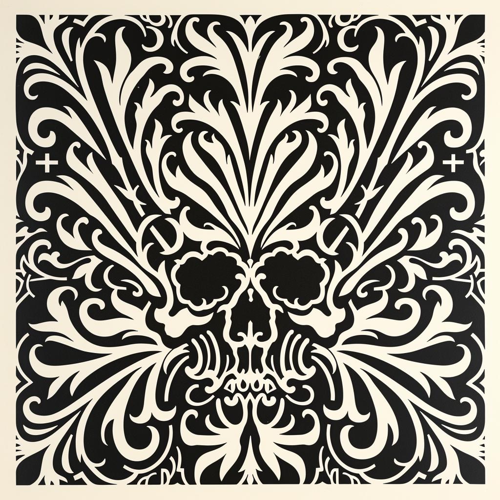 skull  blackwhite  Obey  album  cover  thorns  patterns  bold  dynamic  graphic 967414
