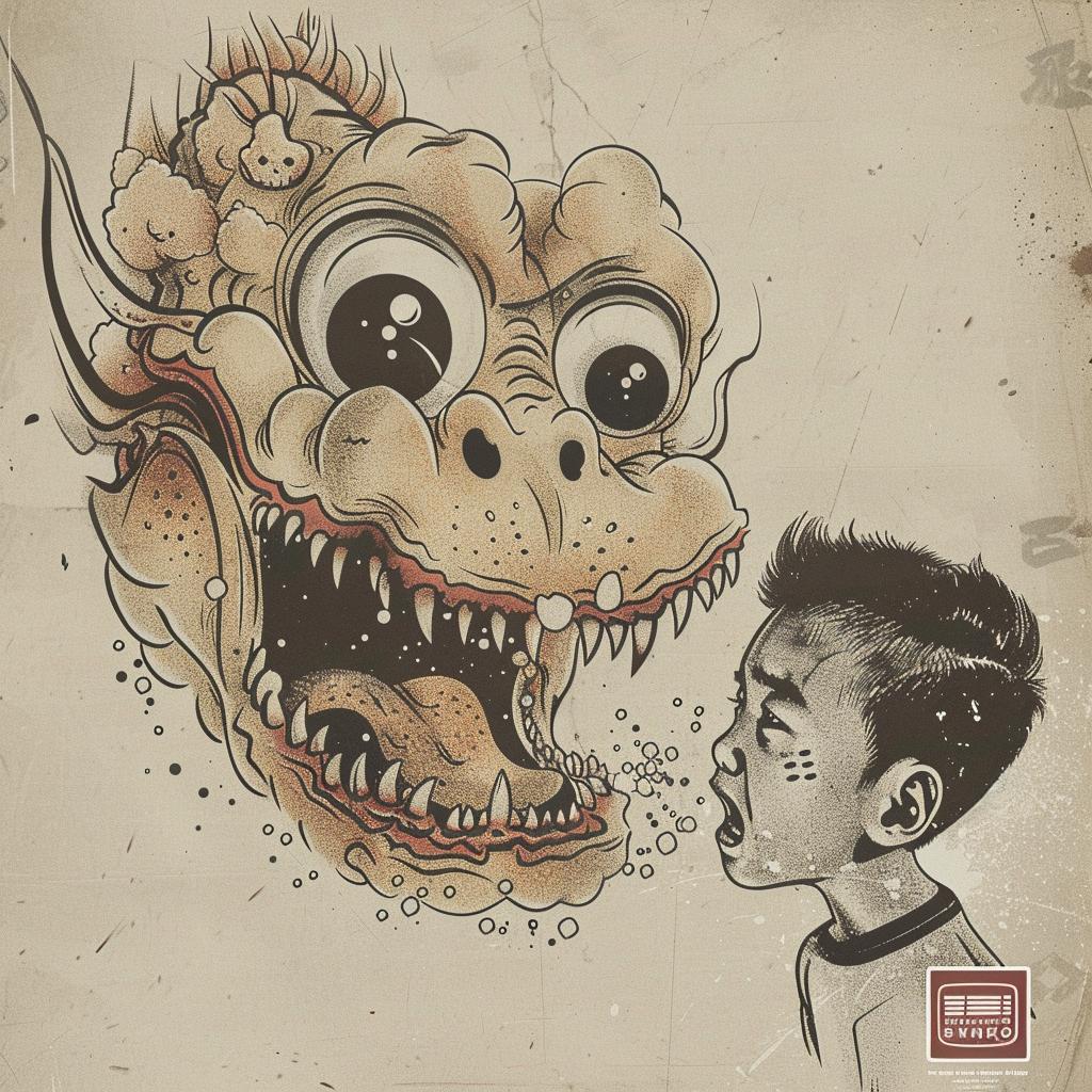 album  cover  collage  dragon  hyper-realistic  screenprinting  surreal  artistic  detailed  monsters 942095