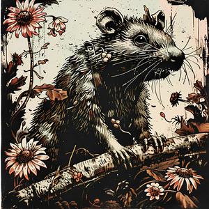 rat  flowers  painting  nature  colorful  tranquil  charming  botanical  wildlife  art 1048751