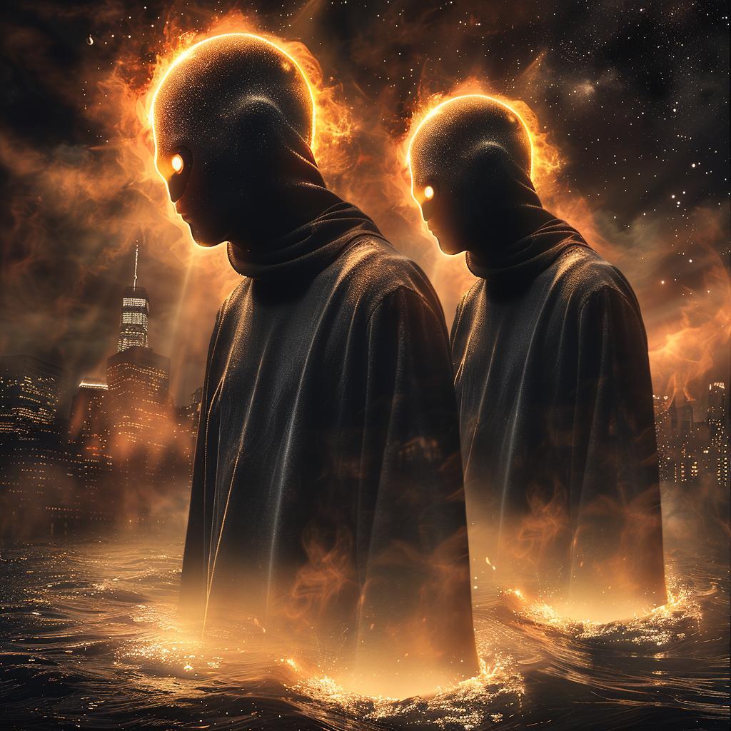 double  exposure  NYC  cyborg  surreal  lighting  glow  volumetric  natural  colors 1034210